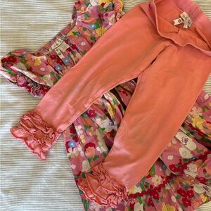 Matilda Jane Pink Floral Dress and Leggings Set